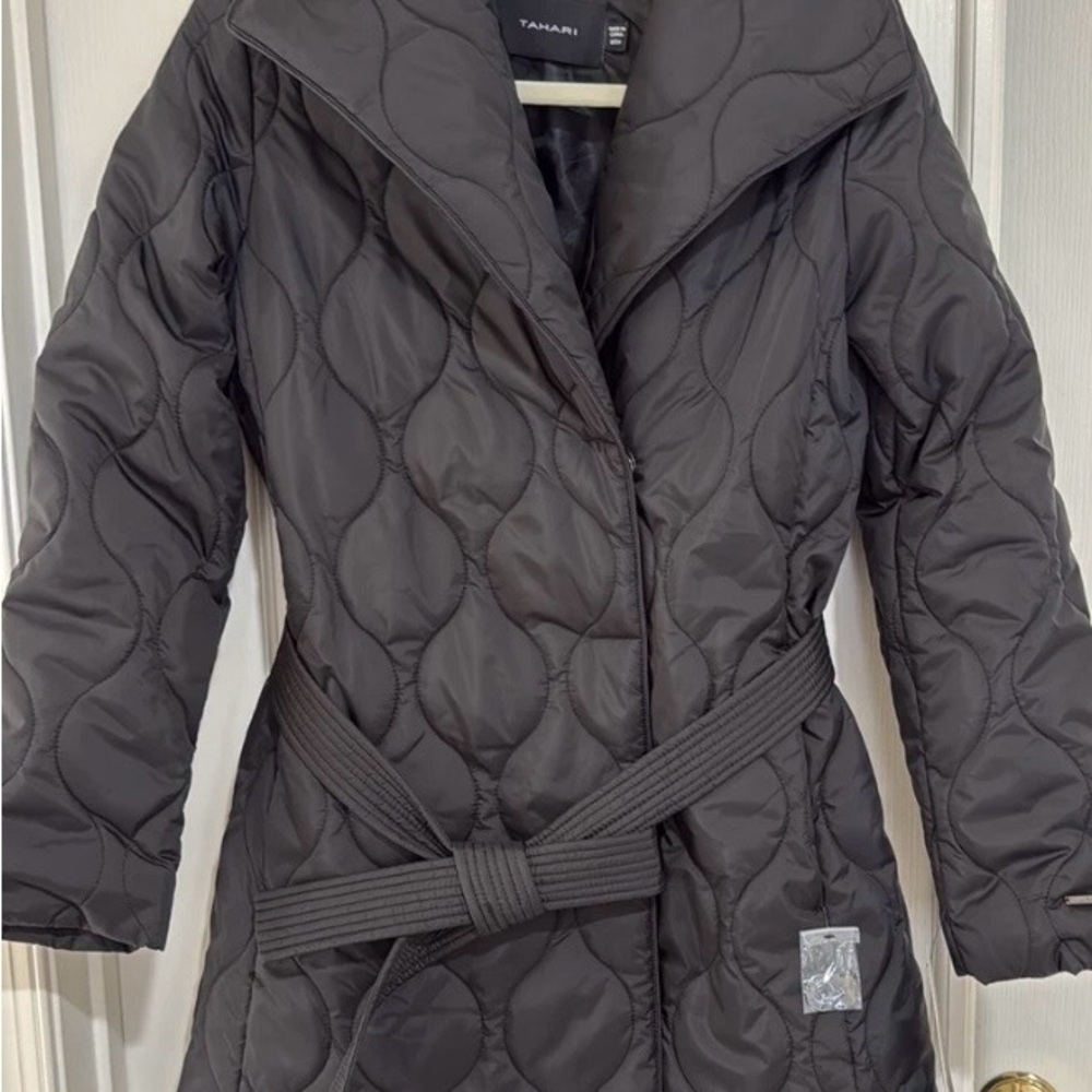 Tahari Women's Quilted Black Coat - NWOT
